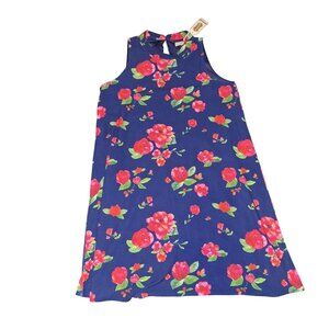 NWT Mud Pie Sawyer Swing Dress Navy Floral Sleeveless S Polyester Womens Casual